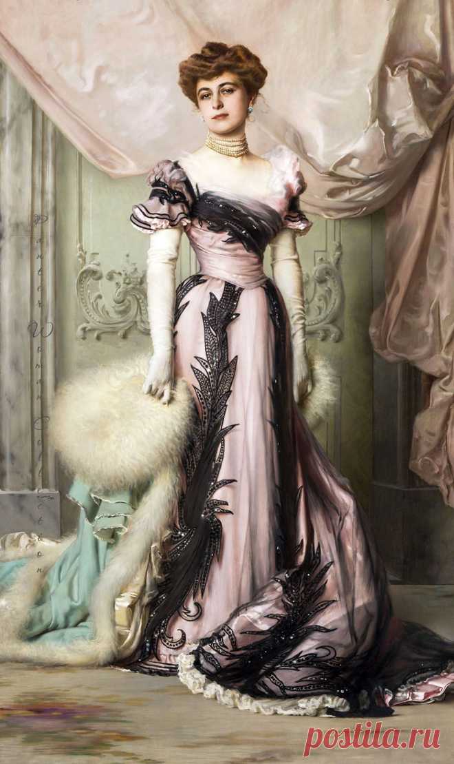 Прекрасная дама минувшего в бездну столетья... | Vittorio Matteo Corcos .