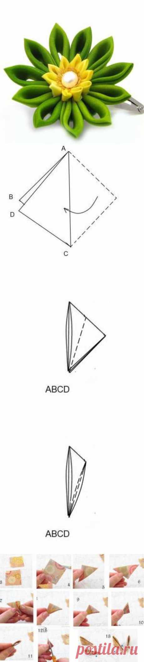 Домашняя волшебница - Мастеркласс МК Как сделать узкий лепесток канзаши
