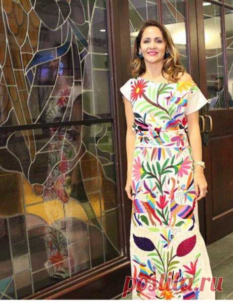 Impresionantemente sexy Vestido Otomi Blanco con bordado - Etsy Chile