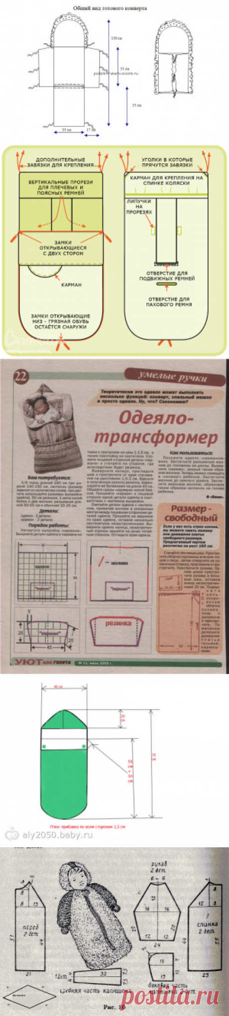 Конверты для новорожденного своими руками