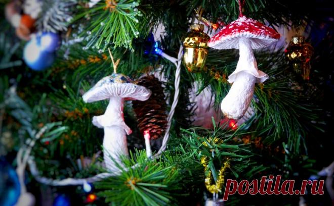 Грибок - самая простая игрушка на елку из ваты - подробный МК &raquo; Женский Мир
