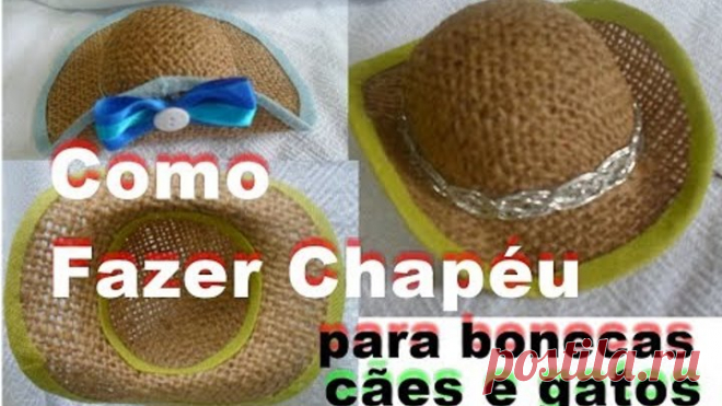 como fazer chapéu de juta para bonecos e bonecas