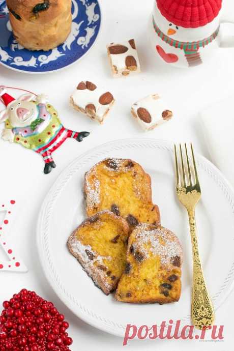 Френски тост на Panettone - кухня, книги и котки