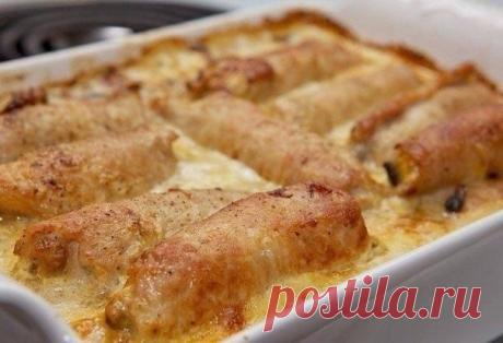 Рулеты из свинины с грибами
