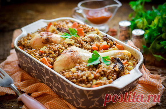 Я готовлю гречневую кашу только в духовке. Рецепт вкусного и сытного блюда на обед из гречневой каши и курицы в духовке | Заметки Фрекен Бок | Яндекс Дзен
