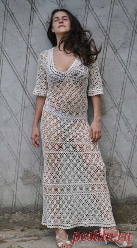 Платье крючком &quot;Летние грезы&quot; от Анны Костуровой