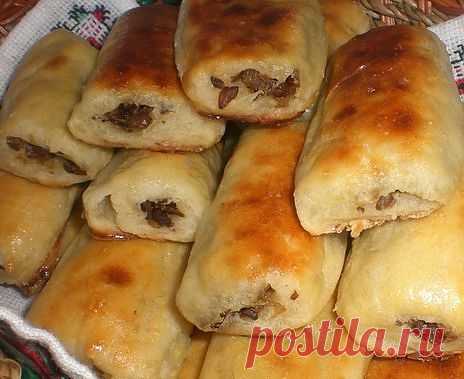 Картофельные рулетики с грибами.