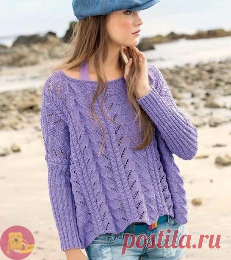 Нежный пуловер с красивым узором — Сделай сам, идеи для творчества - DIY Ideas