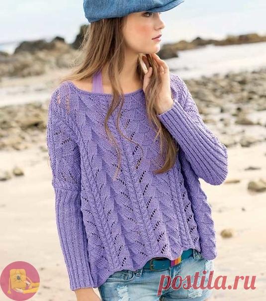 Нежный пуловер с красивым узором — Сделай сам, идеи для творчества - DIY Ideas