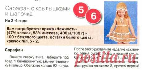 Сарафан с крылышками и шапочкой | Вязание для девочек | Вязание спицами и крючком. Схемы вязания.