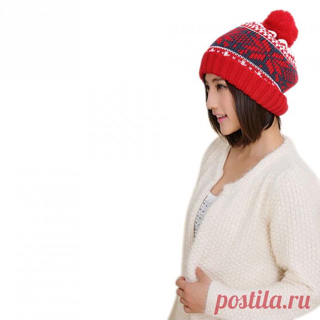 Горячая зима снежинка крючком женщины шляпу 2016 зимняя шапка вязаная шапочка Hat Tuque роковой теплая женщины Cap купить в магазине Charing International Trade Co.,Ltd. на AliExpress