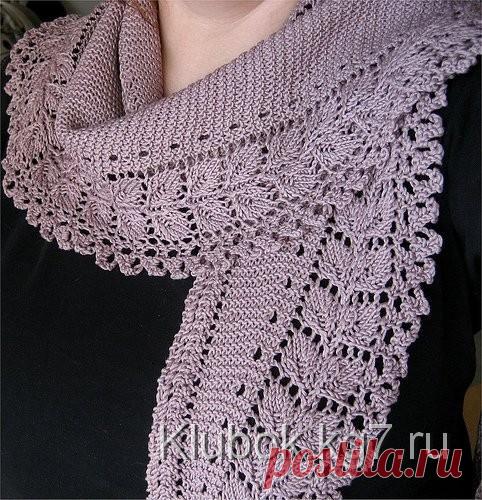 Шарфик с листочками | Клубок