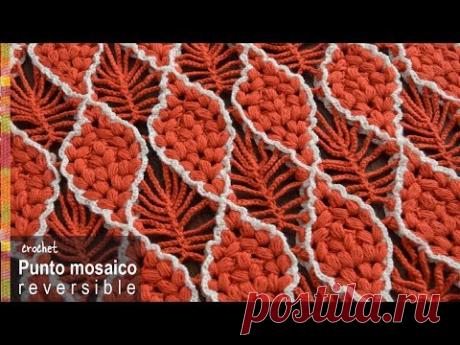 Punto mosaico delineado reversible tejido a crochet - Tejiendo Perú
