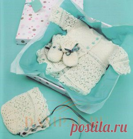 Вязаный комплект для новорожденного | DAMские PALьчики. ru