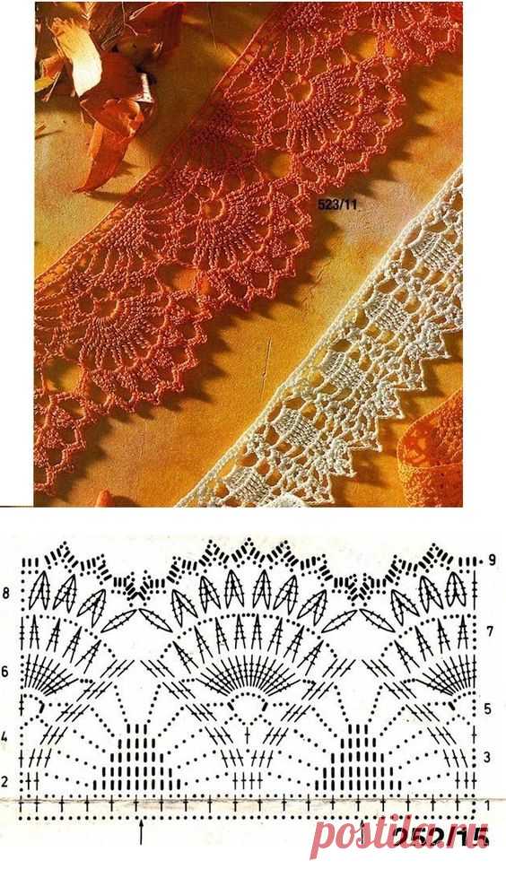 #76_AUTUMN Crochet Edging and Diagram | Puntillas