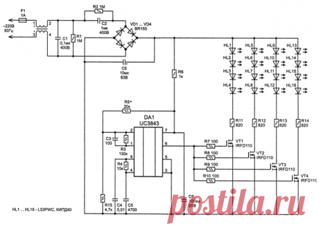 Сетевые светодиодные лампы схема