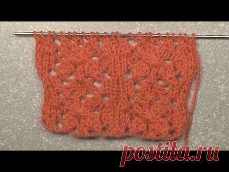 0093-узор.Ажур.Цветочки с ромбами. Вязание спицами. Pattern. Knitting with needles