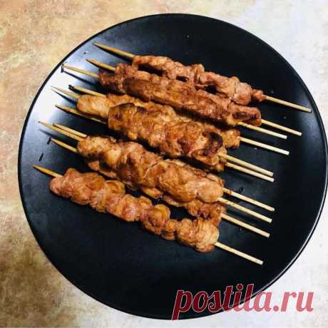 Шашлык на сковородке из куриного филе