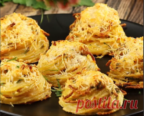 Маленький тортик из спагетти. Удобно и вкусно