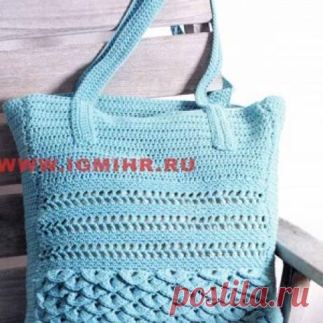 Стильная летняя сумка небесно-голубого цвета - МирТесен