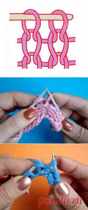 Начинаем вязать – Видео уроки вязания » Вязание спицами – Урок №24 – “Континентальный метод вязания лицевой петли за переднюю стенку петли”