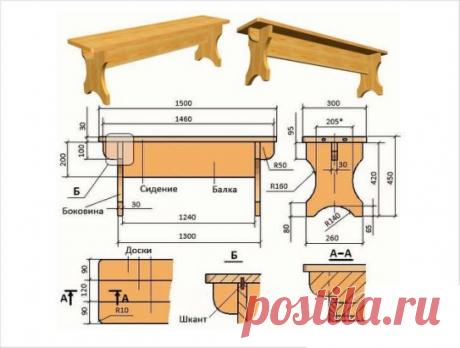 Лавочка на дачу - чертеж#ПоделкиДляДачи #ПоделкиДляДома