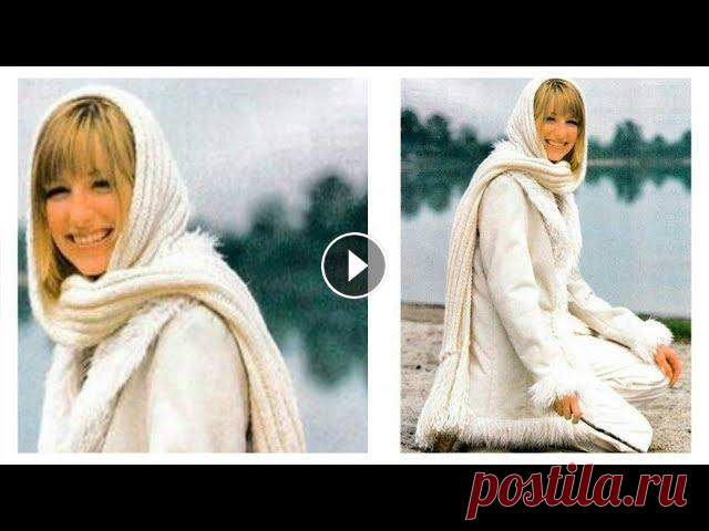 Белый шарф с капюшоном Белый шарф с капюшоном...