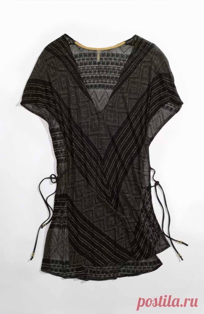 Vitamin A® 'Black Diamond Crochet Talitha' Tunic Cover-Up | Nordstrom