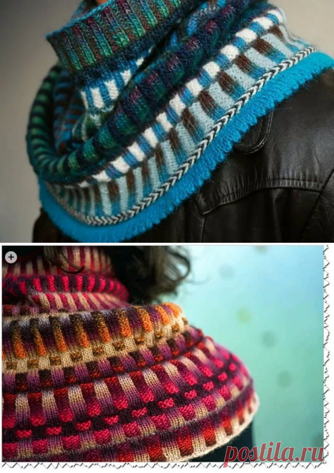 Как вязать резинку 2х2 с четким переходом цветов