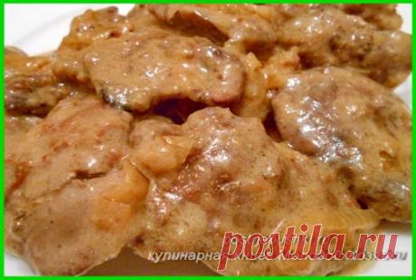 Куриная печень в сметане - рецепт с фото | Постряпушки.ру