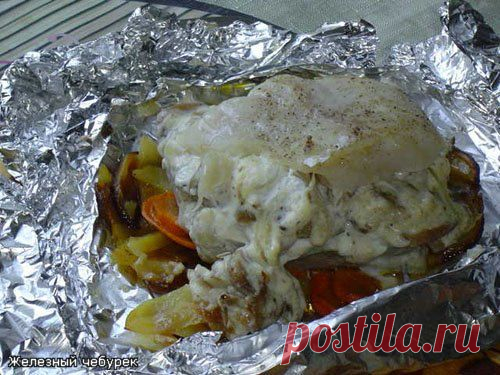Железный чебурек (рыба запеченая с грибами) - Простые рецепты Овкусе.ру
