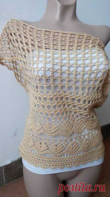 ТУНИКА-СЕТКА КРЮЧКОМ.