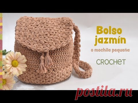 Bolso Jazmín (mochila pequeña) tejido a crochet / Tejiendo Perú