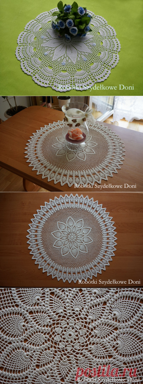 Круглые салфетки крючком. Две схемы