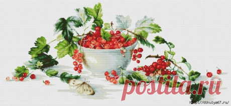 Красивая вышивка с ягодами