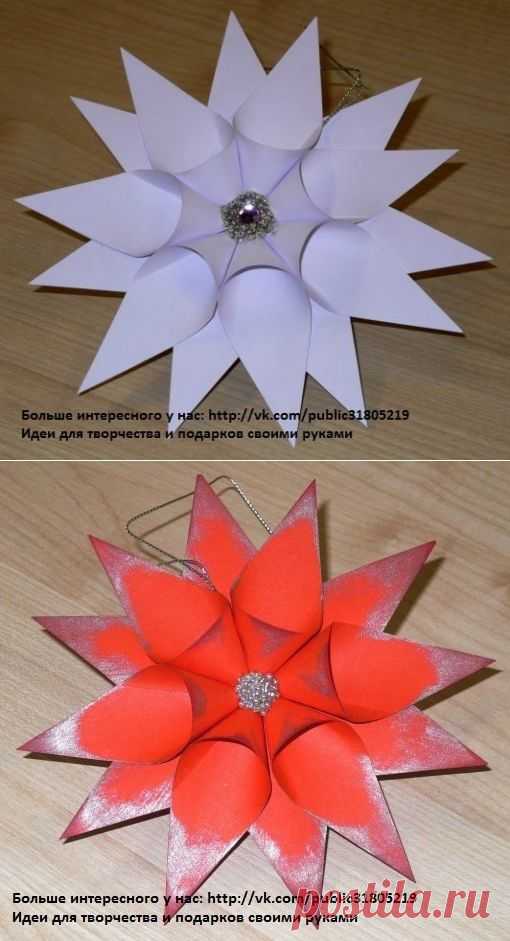 Красивая снежинка из бумаги на Новый год