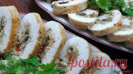 Рулетики из куриной грудки с грибами настоящий праздник, а не закуска.