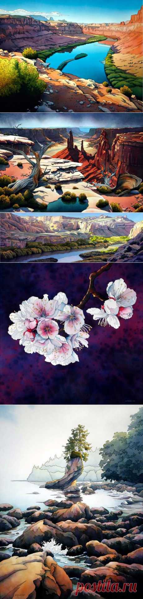 Jonathan Frank. Нестандартные пейзажи акварелью | Usenkomaxim.ru