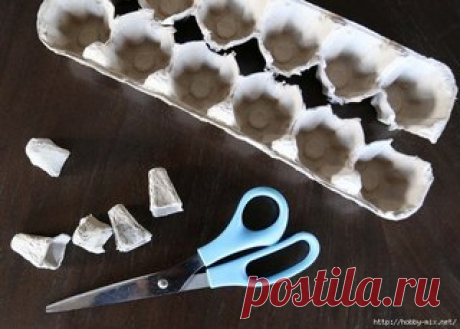 Розы папье-маше из яичных коробок