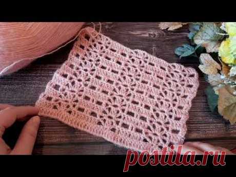Узор🧶 для ЛЕГКОГО👍 вязания КРЮЧКОМ. Начинающим на заметку!👌 (N 135). - YouTube