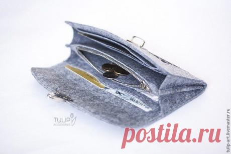 Шьем вместительный кошелек из фетра