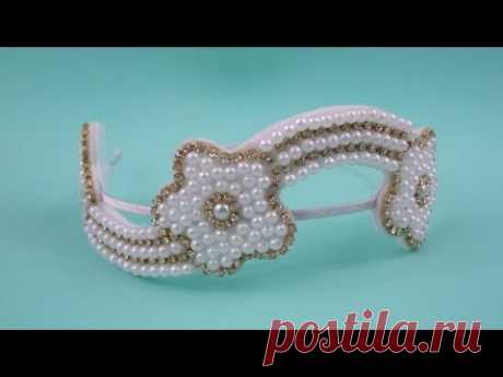 Faça você mesma: tiara com flores de pérolas