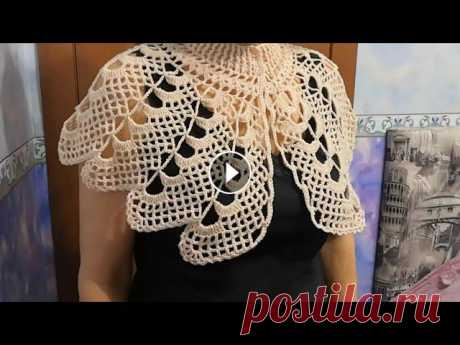 Пелерина, накидка ажурная крючком. Ажурная накидка крючком для начинающих. 1Часть. Ажурная, воздушная пелерина на любой возраст, чудесный подарок на 8Марта! Ссылка на 2Часть TyHBOAlwdx8 Ссылка на оригинал GOLA DE CROCHE RETRO PARTE 0...