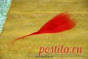 валяние нуно-войлочного шарфа на тонком шёлке