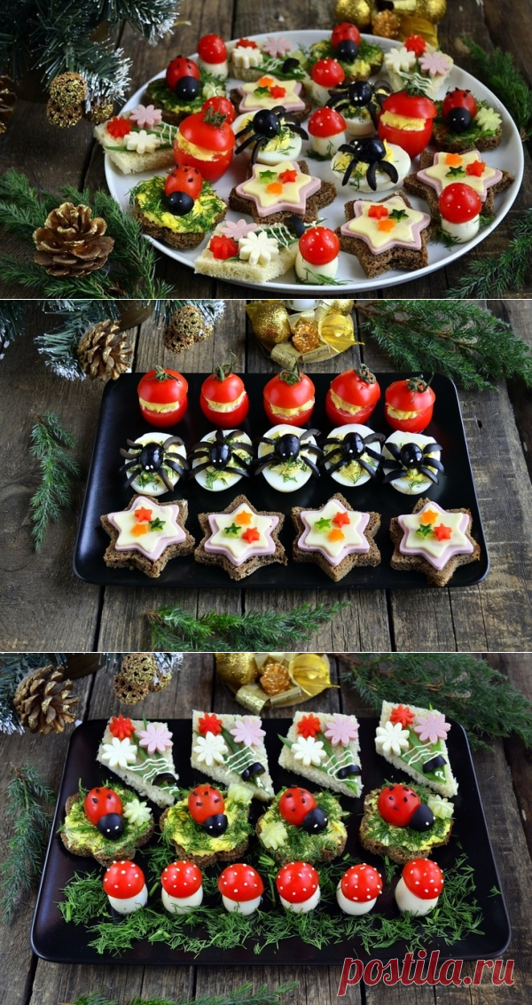 Варианты красивых закусок на Новый год