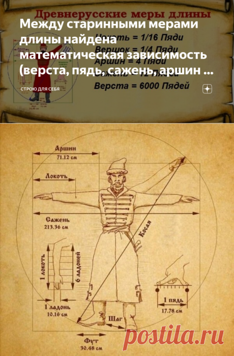 Между старинными мерами длины найдена математическая зависимость (верста, пядь, сажень, аршин и т.д.) | Строю для себя | Яндекс Дзен