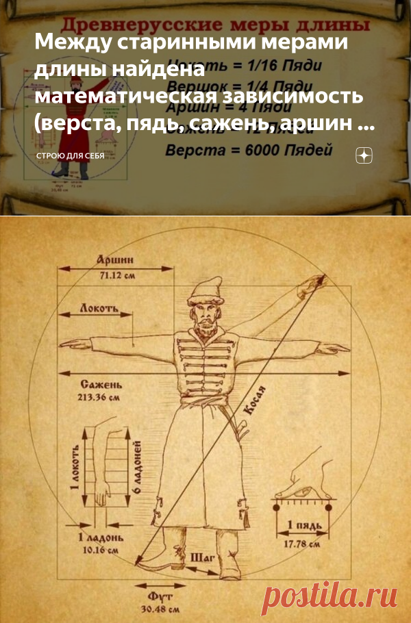 Между старинными мерами длины найдена математическая зависимость (верста, пядь, сажень, аршин и т.д.) | Строю для себя | Яндекс Дзен