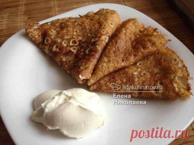 Блины на кефире рецепт пошаговый от Лиги Кулинаров. Рецепт блинов на кефире, рецепты Лиги Кулинаров.