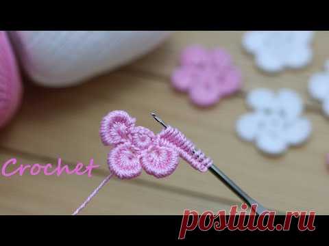 Вязание ЦВЕТКА крючком ЛЕГКО, ПРОСТО И БЫСТРО!  Цветы мастер-класс Beautiful Flower Crochet Pattern