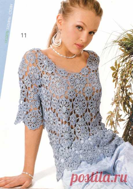 Crochetemoda Blog: Blusa Azul de Crochet